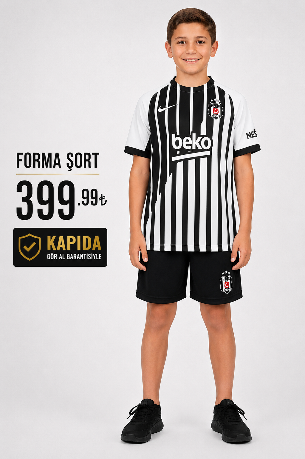 Beşiktaş 2027 Çocuk Çubuklu Forma ( PREMİUM KALİTE FORMA )