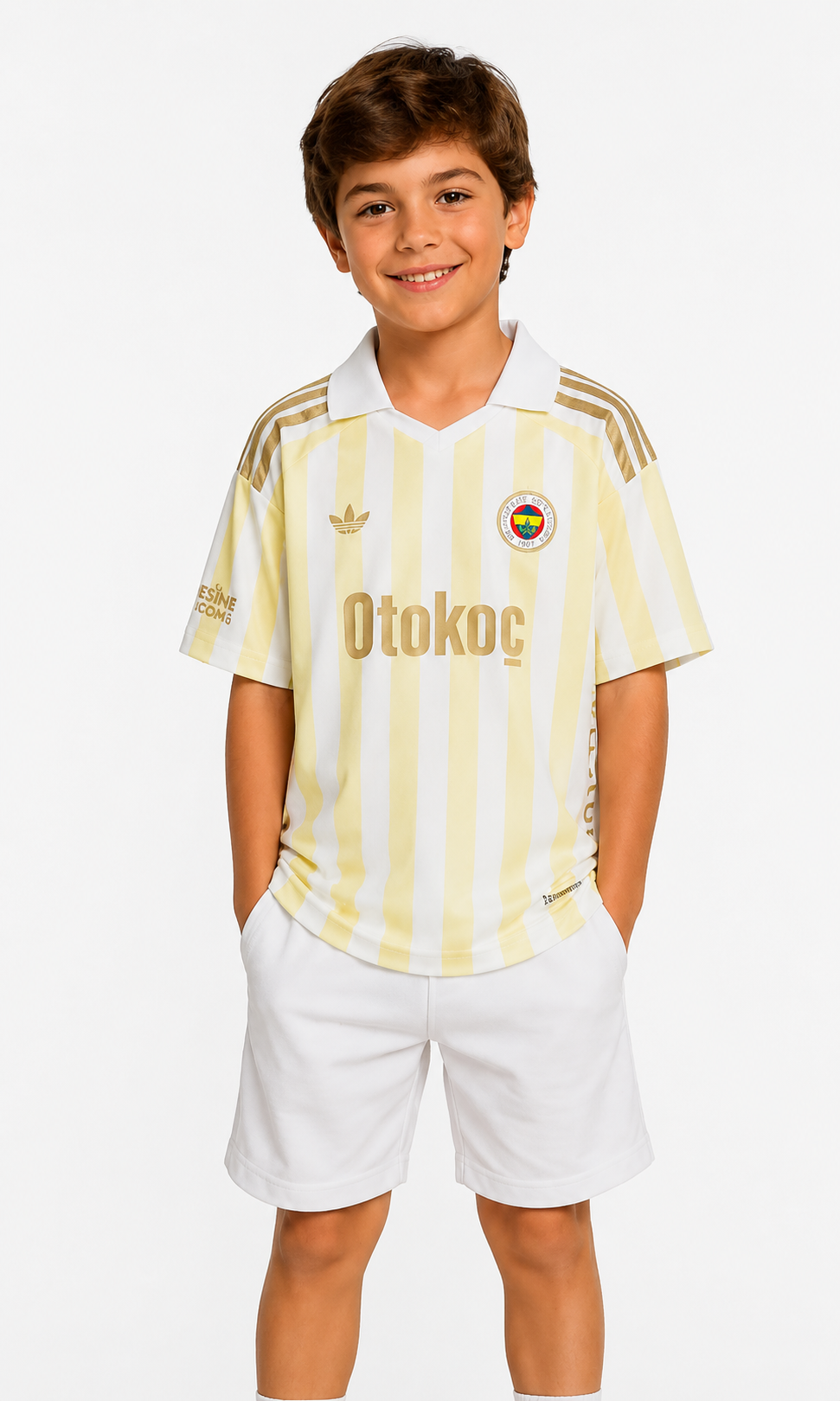 FENERBAHÇE 2027 ÇOCUK FORMASI SARI BEYAZ GOLD ( FORMA ŞORT GELMEKTEDİR )
