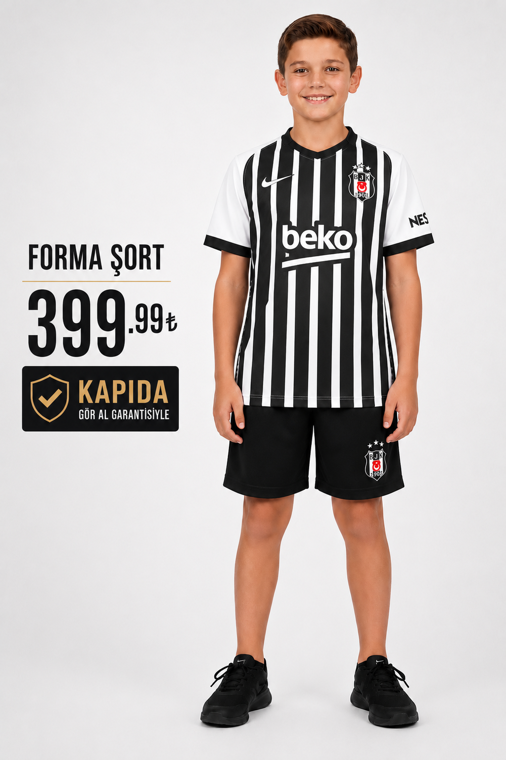 Beşiktaş 2027 Çocuk Çubuklu Forma ( PREMİUM KALİTE  FORMA )