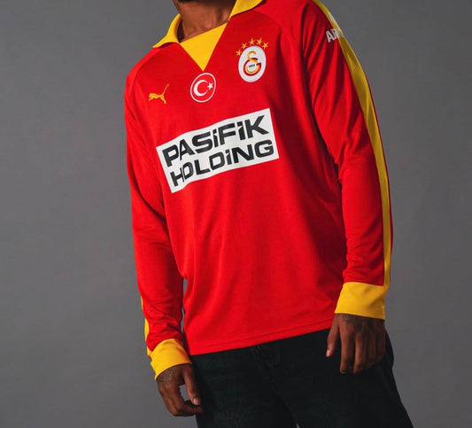 GALATASARAY KIRMIZI SARI  RETRO YENİ UZUN KOL